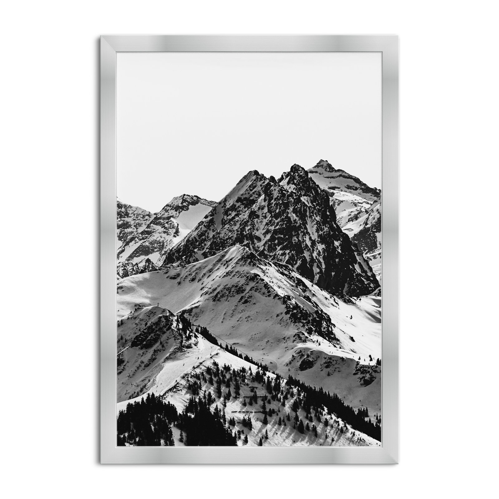 Up the Mountain Print by Oliver Gal, 32" H x 22" W x 0.5" D, Silver