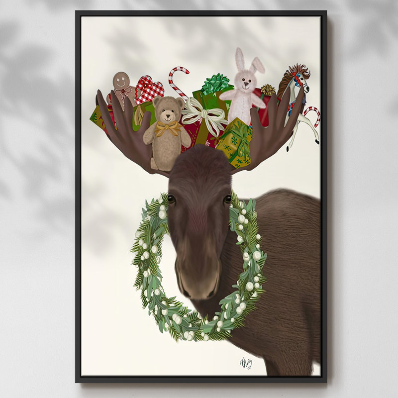 Orignal de Noël et cadeaux de Noël, Noir, H 41 po x l 27 po x P 1,5 po