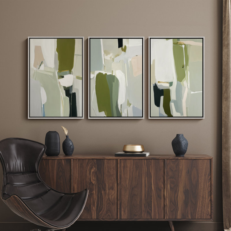 Art mural encadré, rétro, antique, classique pour chambre à coucher - 16 po x 24 po x 3 panneaux, H 24 po x l 16 po, Blanc