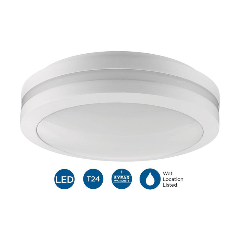 Hard Nox LED Outdoor Flush Mount, Satin White