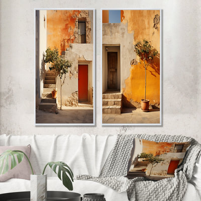 Italy Mimalism Scenery - House Wall Art Living Room Set Of 2