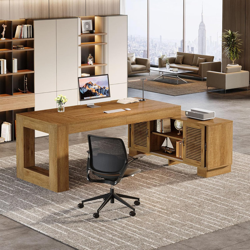 74.8-Inch L Shaped Computer Desk with Storage | Wayfair