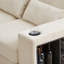 Canapé modulaire en L en forme de L avec canapé convertible 5 places en velours côtelé avec rangement, porte-gobelets et coussins moelleux-76028333