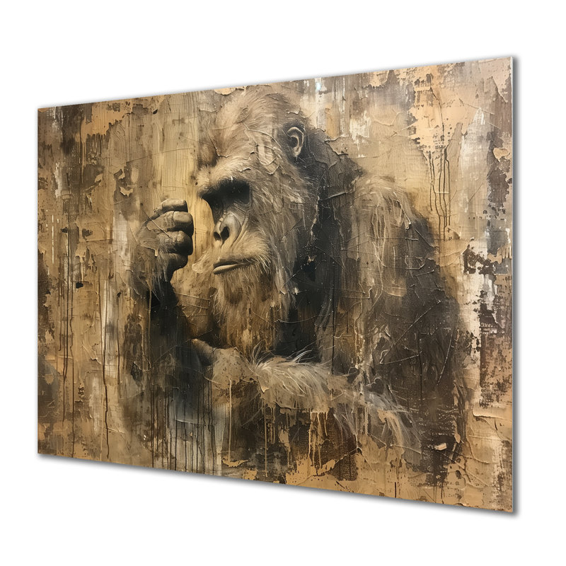 Noir et brun antique Bigfoot I - impression d'art mural Bigfoot, Métal métal, H 24 po x l 32 po
