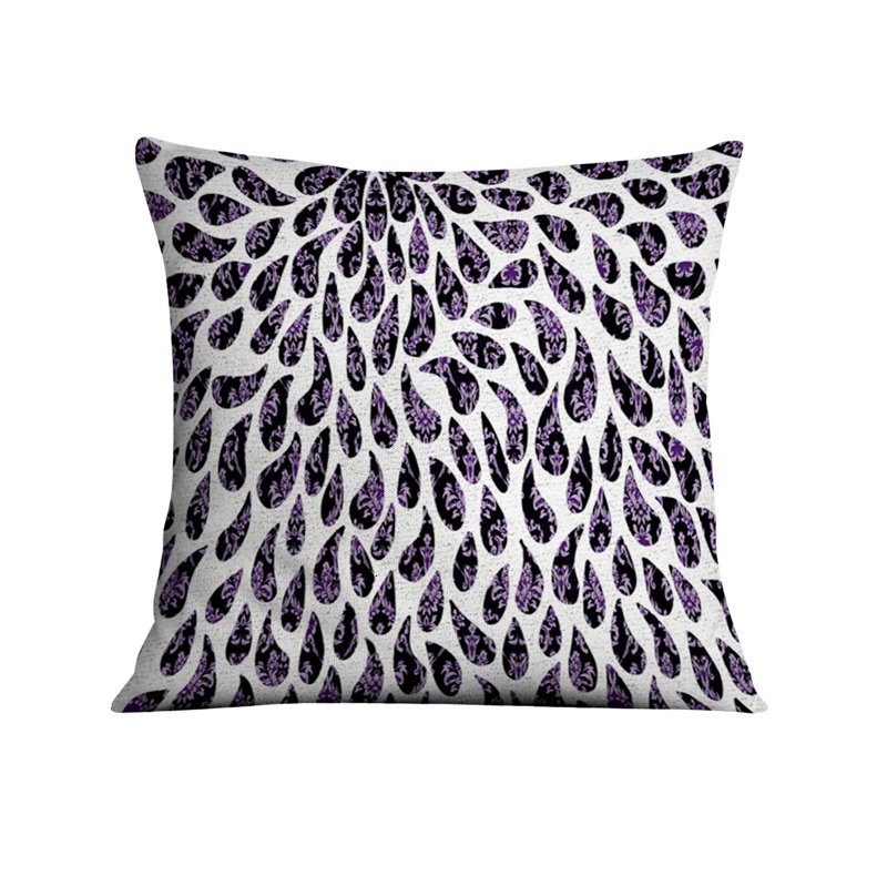 Throw Pillow Cover Only, H 16 po x l 16 po, Blanc / cachemire mauve 1