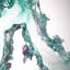 LIULI Crystal, Mountain and Pine Sculpture, Camellia, Tai Chi Series | Evergreen Mountain Spirit