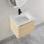 Meuble-lavabo suspendu minimaliste en chêne blanc de 61 cm (24 po) - Meuble de salle de bain de luxe