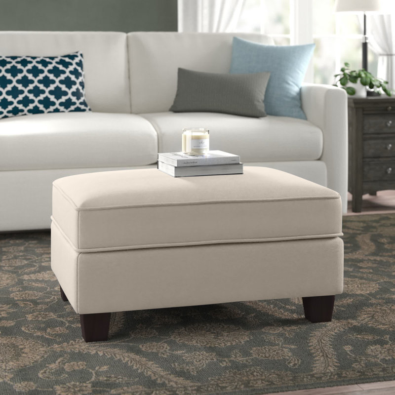 Alitza Upholstered Ottoman, Cream