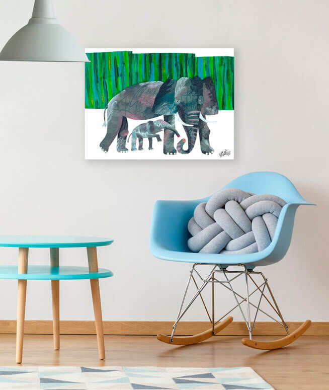 «Mcintosh Elephant Mother», art sur toile, H 18 po x L 24 po x l 1,25 po