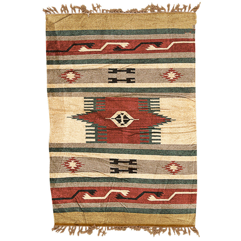 High-Quality Hand-Knotted Red And Beige Area Rug
