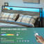 Danecia LED Bed Frame with Charging Station Cement Grey-1231735388