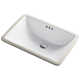 Elavo White Ceramic Rectangular Undermount Bathroom Sink with Overflow