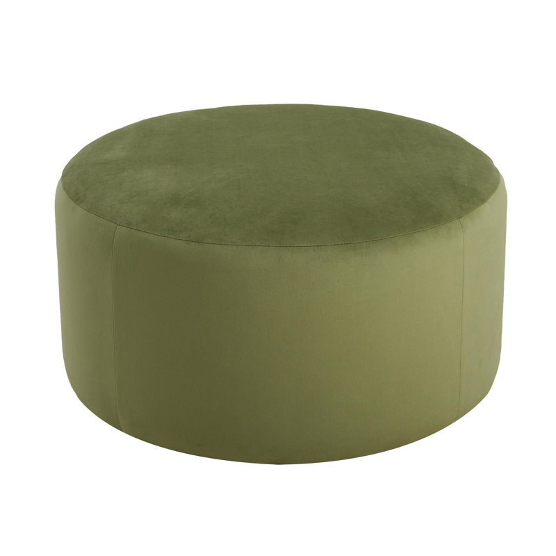 Ottoman, Olive Green Velvet