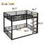 Lit superposé en métal, cadre de lit superposé double TG au-dessus de double TG, lit superposé robuste pour enfants, adolescents, adultes, conception à bruit réduit, noir-129936288