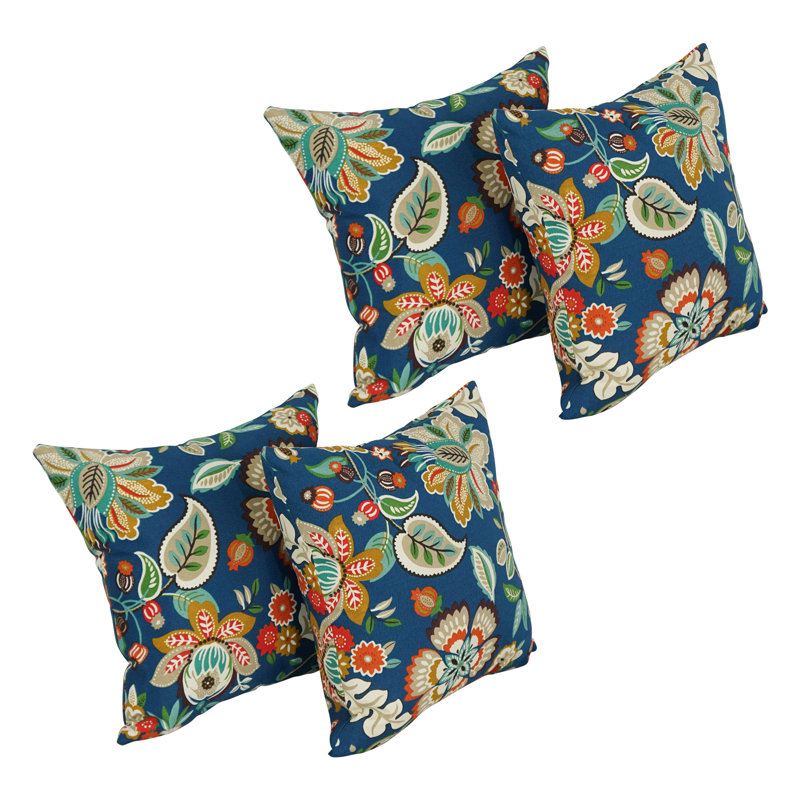 Blazing Needles Indoor/Outdoor Throw Pillow, Telfair Peacock