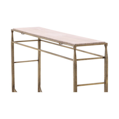 Furniture Classics Scarlett Gold Iron Marble Inlay Console Table