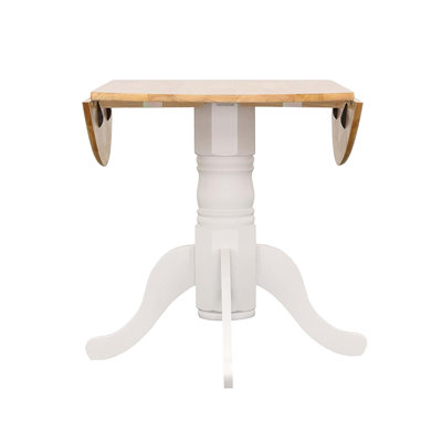 Natural Colored Folding Leaf Dining Table - And Functional Brown White Round Drop & Stylish For Intimate Dinners