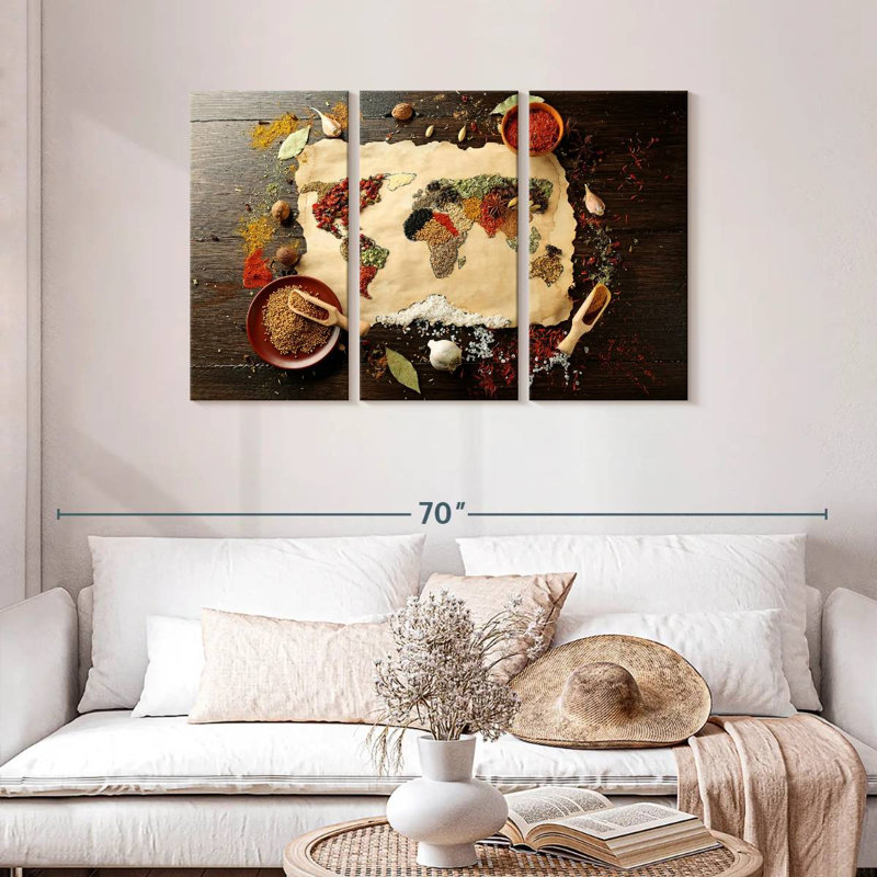 Yarlin Spices World Map, 28" H x 45" W