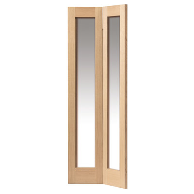 Etna Oak Glazed Bi-Fold Door Unfinished