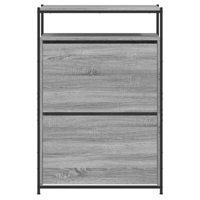 8 Pair Shoe Storage Cabinet, Grey Sonoma