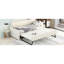 Lit de jour simple avec couchette et option de chargement - Beige calme et pliable