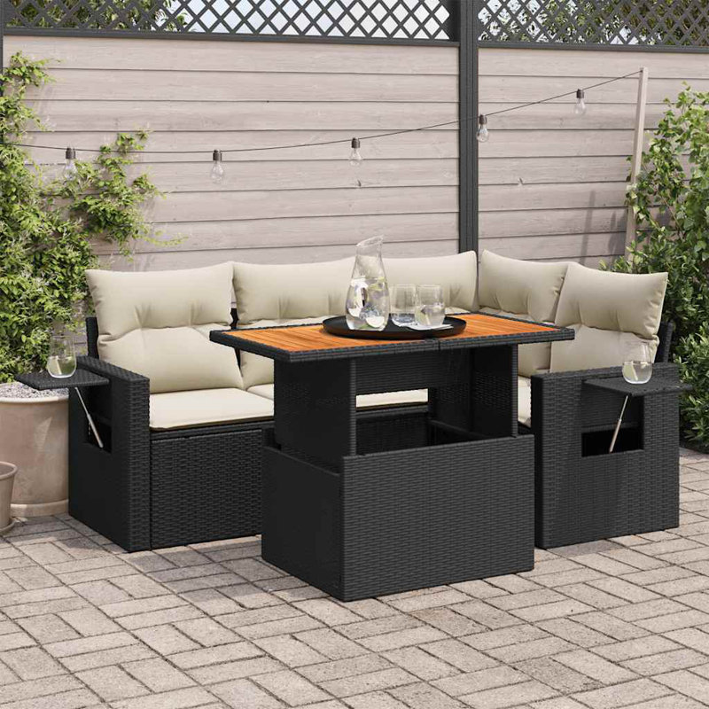 Vidaxl Garden Sofa Set Black