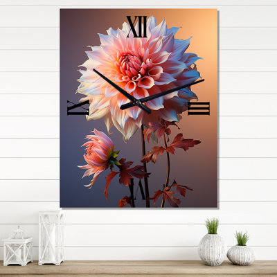 Coral Dahlia Dance III - Dahlia Modern Wall Clock