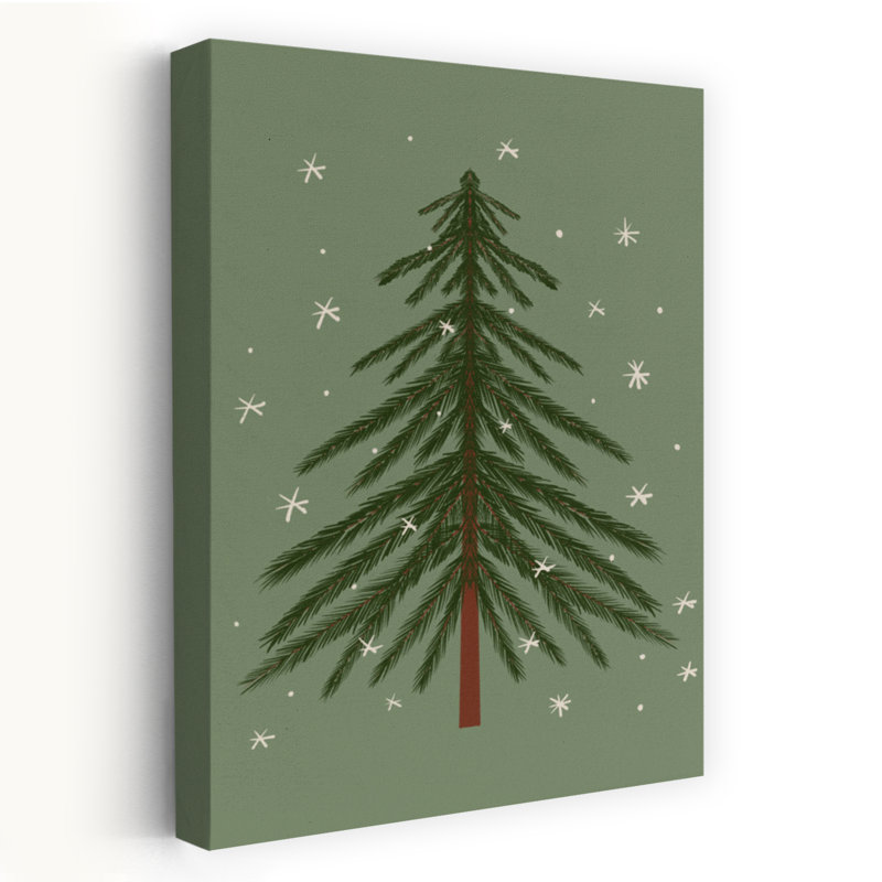 Contemporary Art Abstract Contemporary Pine Tree Forest Winter Wall Art 1 Piece Wrapped Canvas Wall Art