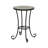 Patio Side Table With Shelf In Brown+Black. Ceramic Tile Surface For Long-Lasting Use. Black Steel Frame Scrolling Legs. 14" Diameter. Assembly Required Brown+Black Table. Delicate Design. Shelf.