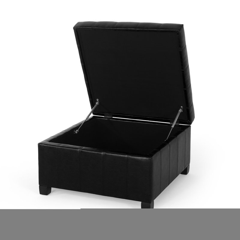 Chic rangement en similicuir avec capitonnage à boutons - l 30,47 po x P 17,59 po moderne