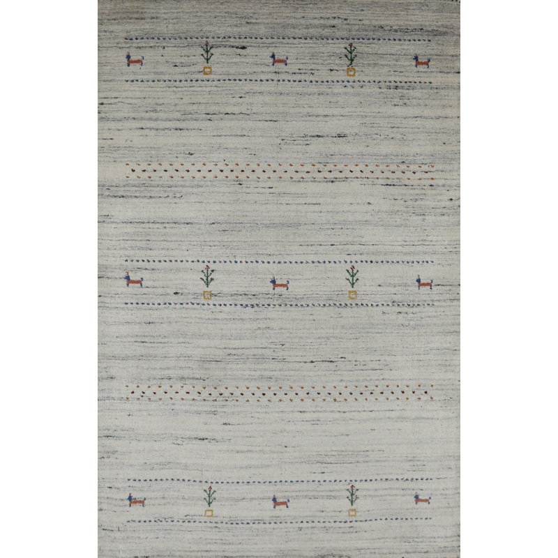 Handmade Gabbeh Style Indian Rug 4x6