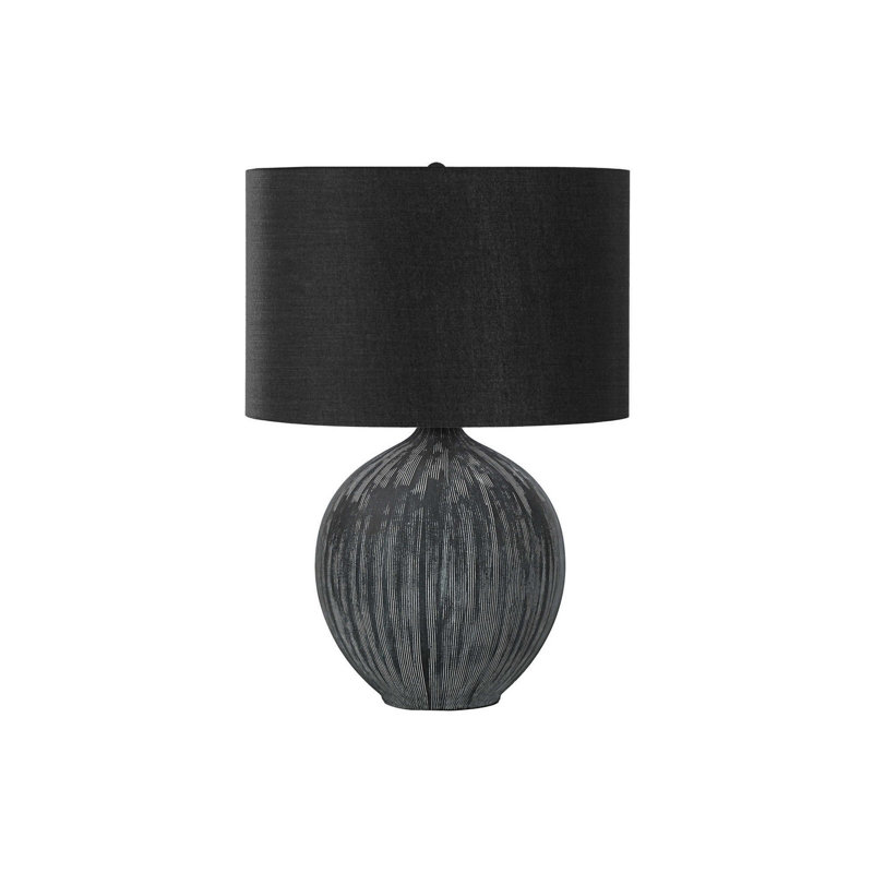 23" Black Ceramic Table Lamp with Black Shade