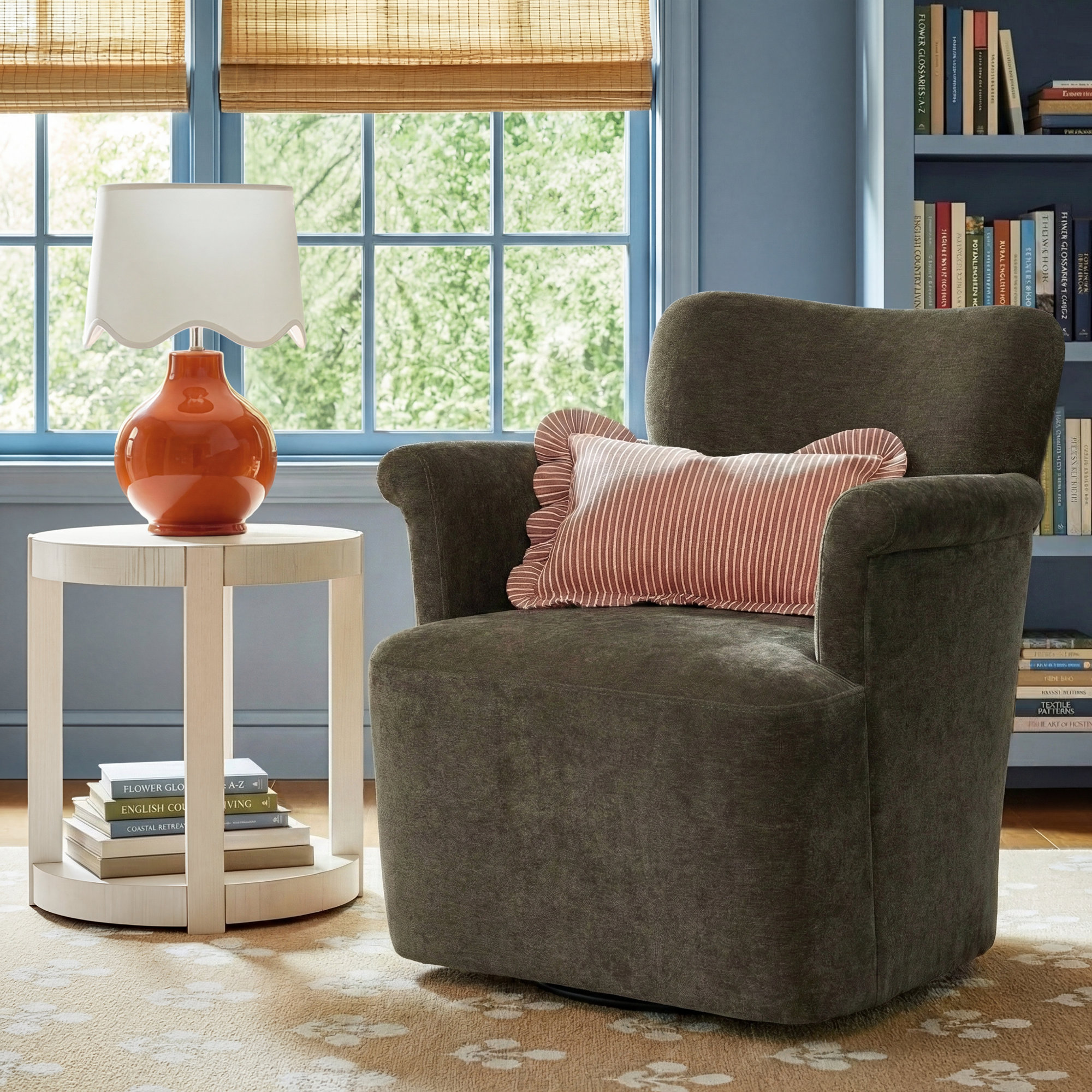 Camellia Swivel Chair, Malmo Olive