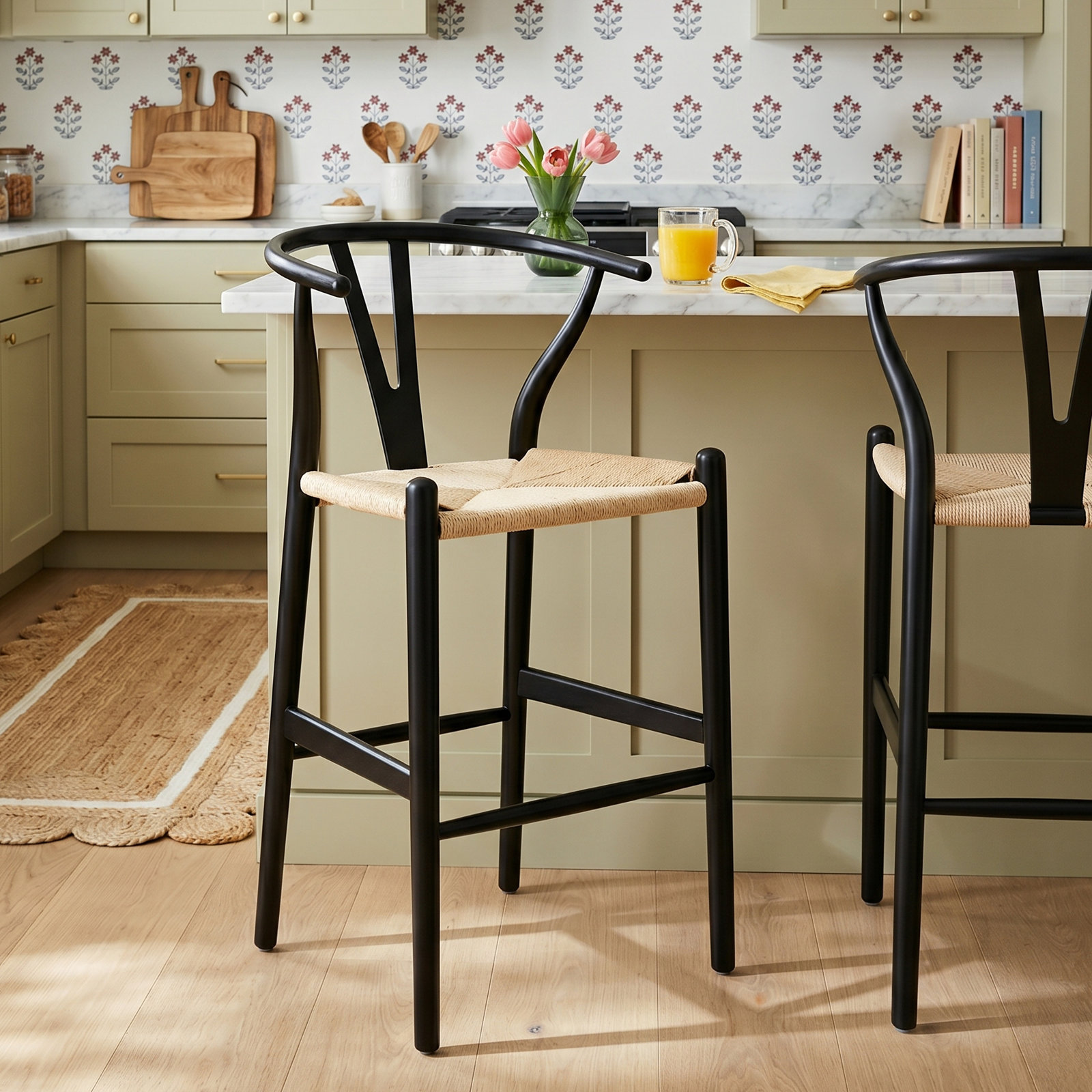 24" Bar Stool, Black