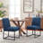 Chenille Upholstered Dining Chairs with Iron Leg Frame Side Chair (Set of 2)-2110205095