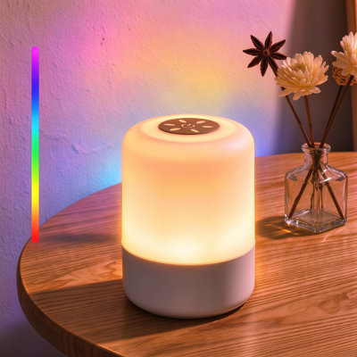 RGB Touch Control Rechargeable Night Light, Touch & Remote Dual Control 16 Colour Changing Dimmable LED Mood Lamp, Portable Wireless Ambient Table Lamp for Bedroom Gaming Room Party Home Decor