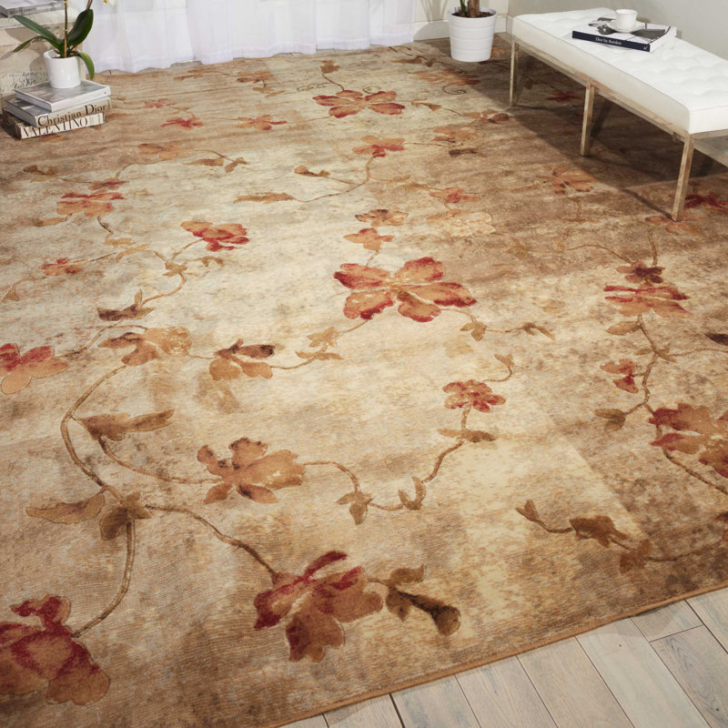 Floral Area Rug, Rectangle 107 x 168cm