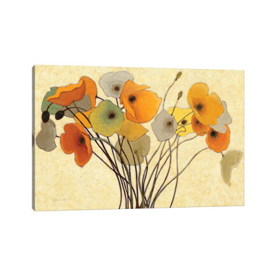 Pumpkin Poppies I by Shirley Novak - Wrapped Canvas Painting