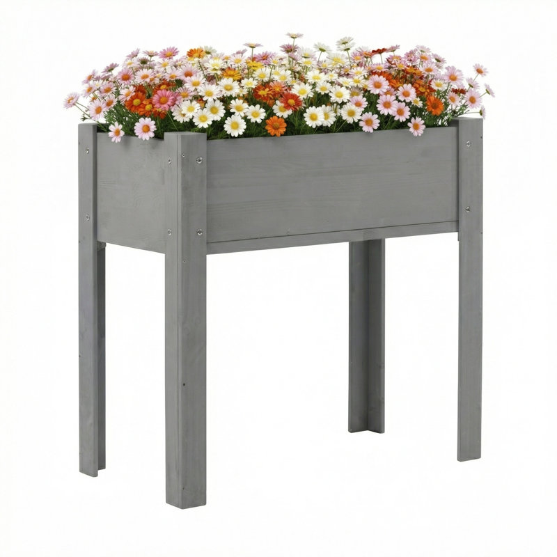 Wood Elevated Raised Garden Bed