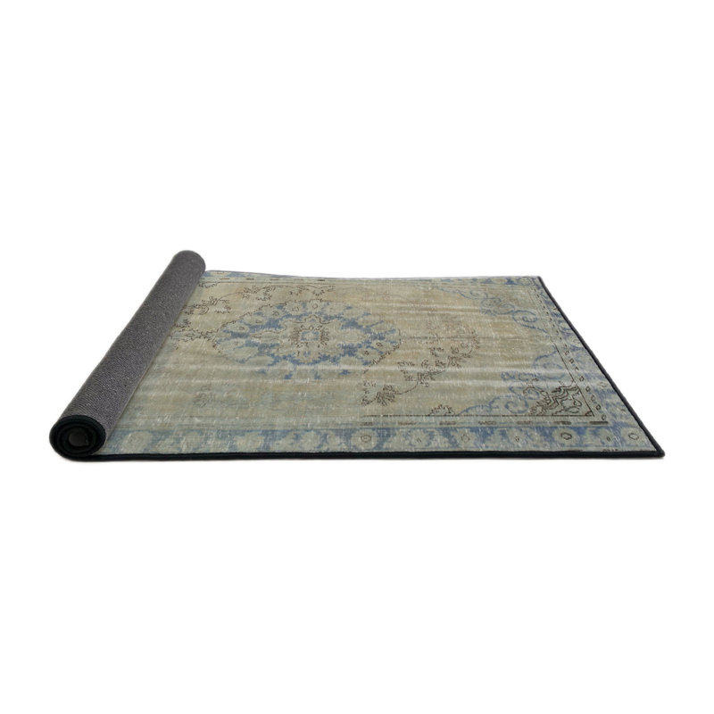 Tapis traditionnel bleu clair Rumill, Rond 4 pi