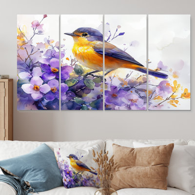 Songbird dans le jardin I - Art mural oiseau - ensemble d'art mural moderne