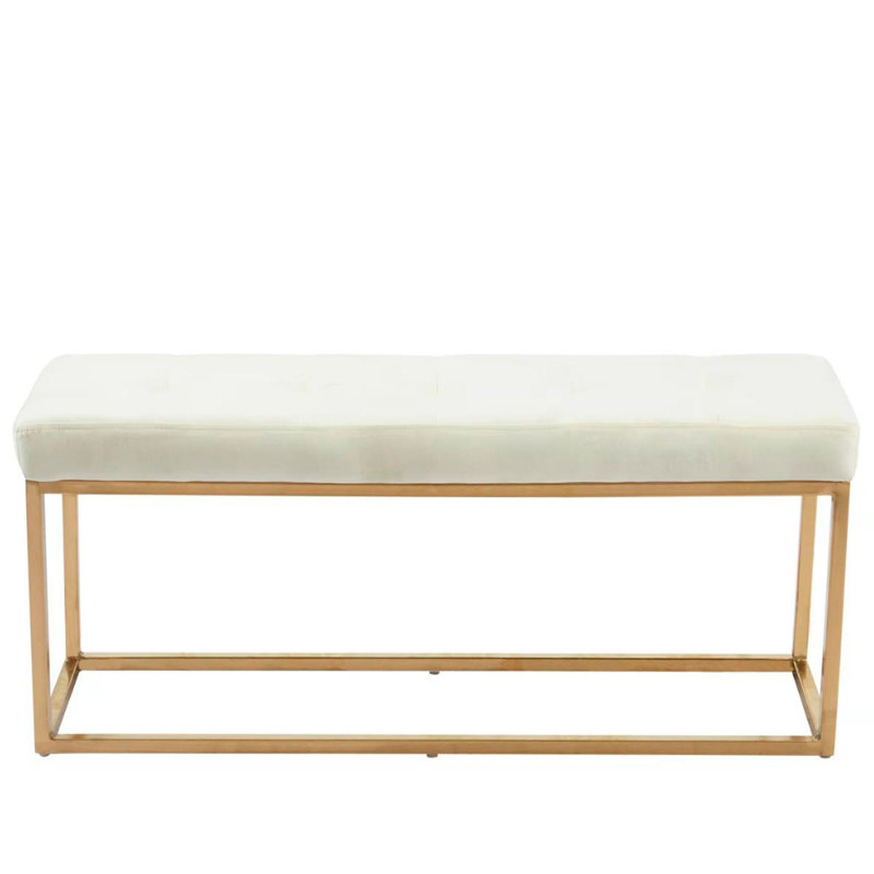 Rekan Faux Leather Upholstered Bench, White