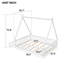 Lit double pleine grandeur en forme de tente avec garde-corps, porte et plateforme à lattes - Lit pour enfant en bois de pin, blanc-540859085-540859074