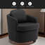 Fauteuil d'appoint pivotant en tissu avec pieds ronds en bois brun-1314078295