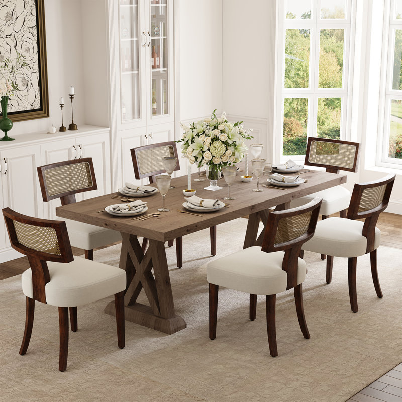 Ensemble de 2 chaises de salle à manger GarveeHome, Beige, Noir