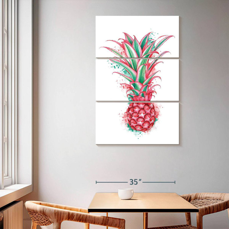 Yarlin Pink Pineapple, 65" H x 42" W