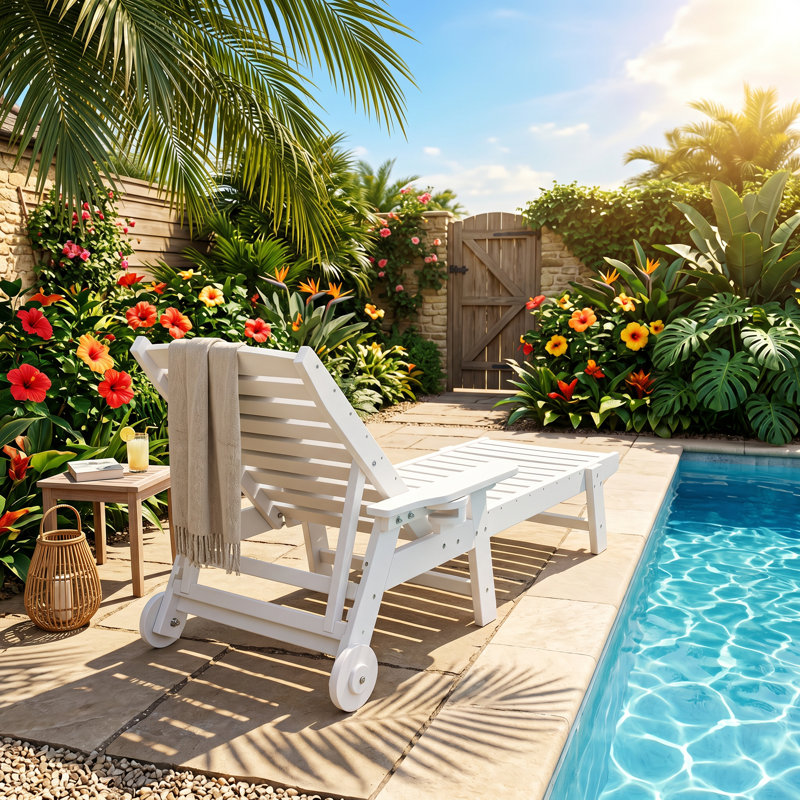 Chaise longue inclinable en résine PEHD Shoreline l 29 po x P 75,2 po x H 39,2 po Shoreline