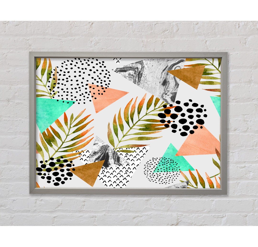 Mix Mid Century Plants And Patterns - Single Picture Frame Kunstdrucke auf Leinwand