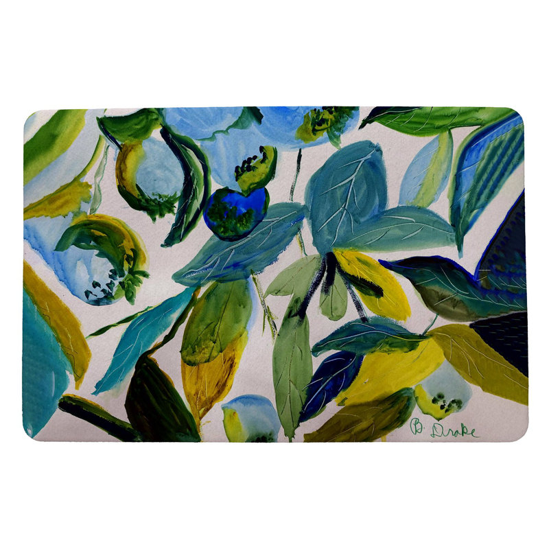 Tapis d'extérieur antidérapant Betsy Blueberries 26 po x 18 po