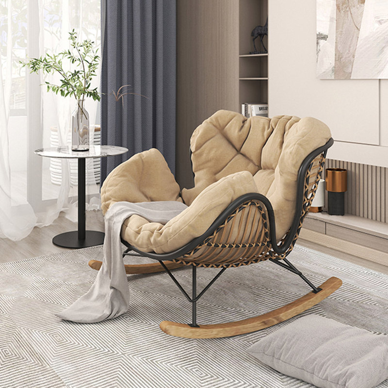 Chaise berçante élégante pour le balcon, Noir, noir, noir, noir, Kaki